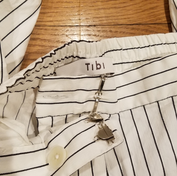 Tibi Side Snap Pinstripe Pants - Picture 6 of 8
